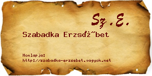Szabadka Erzsébet névjegykártya