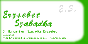 erzsebet szabadka business card