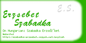 erzsebet szabadka business card
